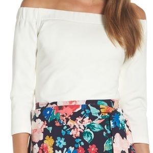 Eliza J cream off the shoulder Blouse size 6